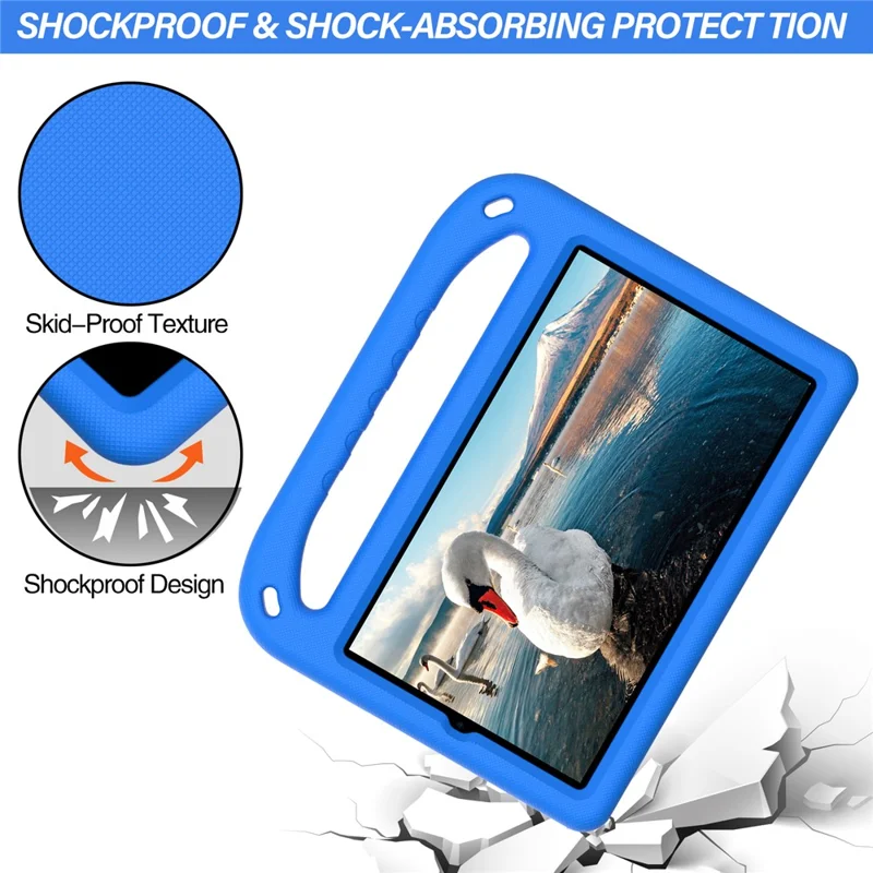 Portable Shockproof Anti-Drop Kickstand Handle Design EVA Tablet Case Cover for Huawei MediaPad M6 8.4-inch - Blue