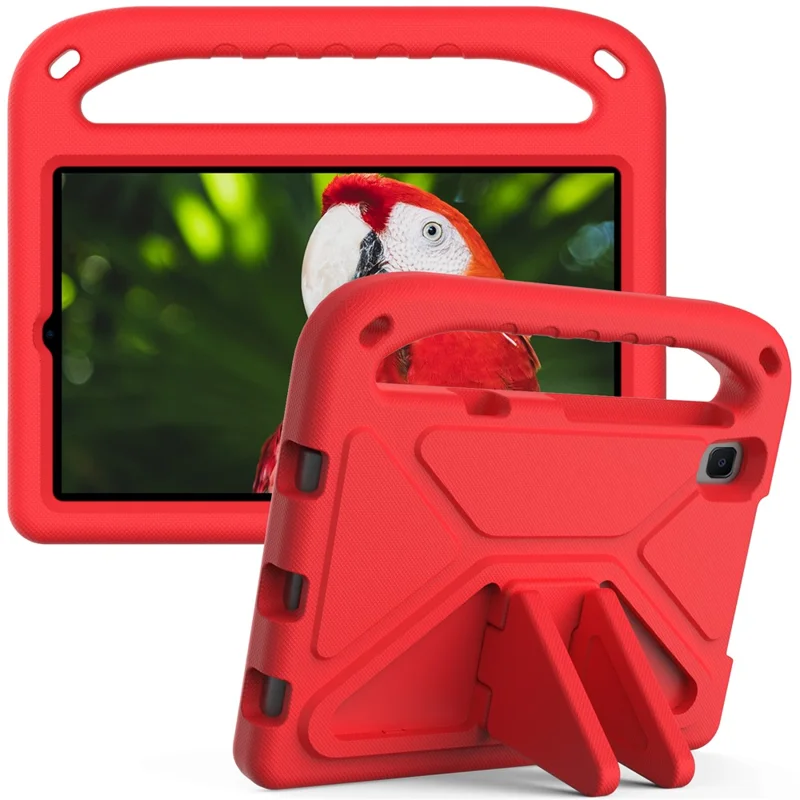 Kickstand Handle Design Solid Color Scratch-Resistant Anti-Drop EVA Tablet Case Cover for Huawei MediaPad M5 Lite 8 - Red