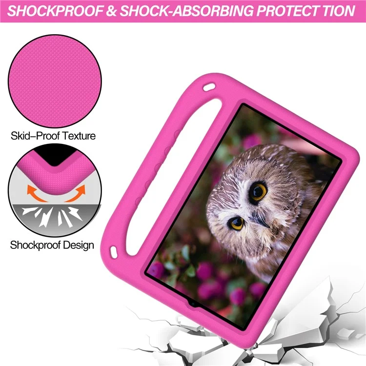 Kickstand Handle Design Solid Color Scratch-Resistant Anti-Drop EVA Tablet Case Cover for Huawei MediaPad M5 Lite 8 - Rose
