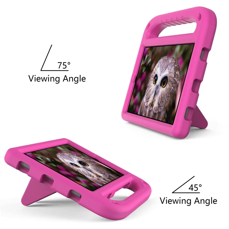 Kickstand Handle Design Solid Color Scratch-Resistant Anti-Drop EVA Tablet Case Cover for Huawei MediaPad M5 Lite 8 - Rose