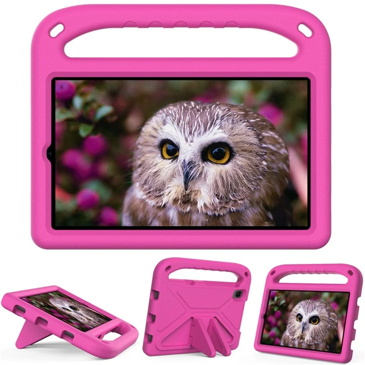 Kickstand Handle Design Solid Color Scratch-Resistant Anti-Drop EVA Tablet Case Cover for Huawei MediaPad M5 Lite 8 - Rose