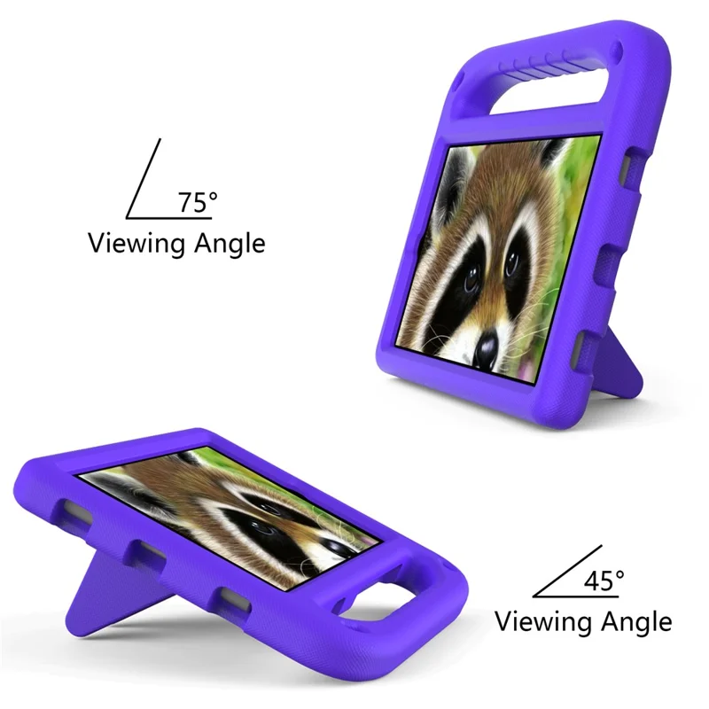 Kickstand Handle Design Solid Color Scratch-Resistant Anti-Drop EVA Tablet Case Cover for Huawei MediaPad M5 Lite 8 - Purple