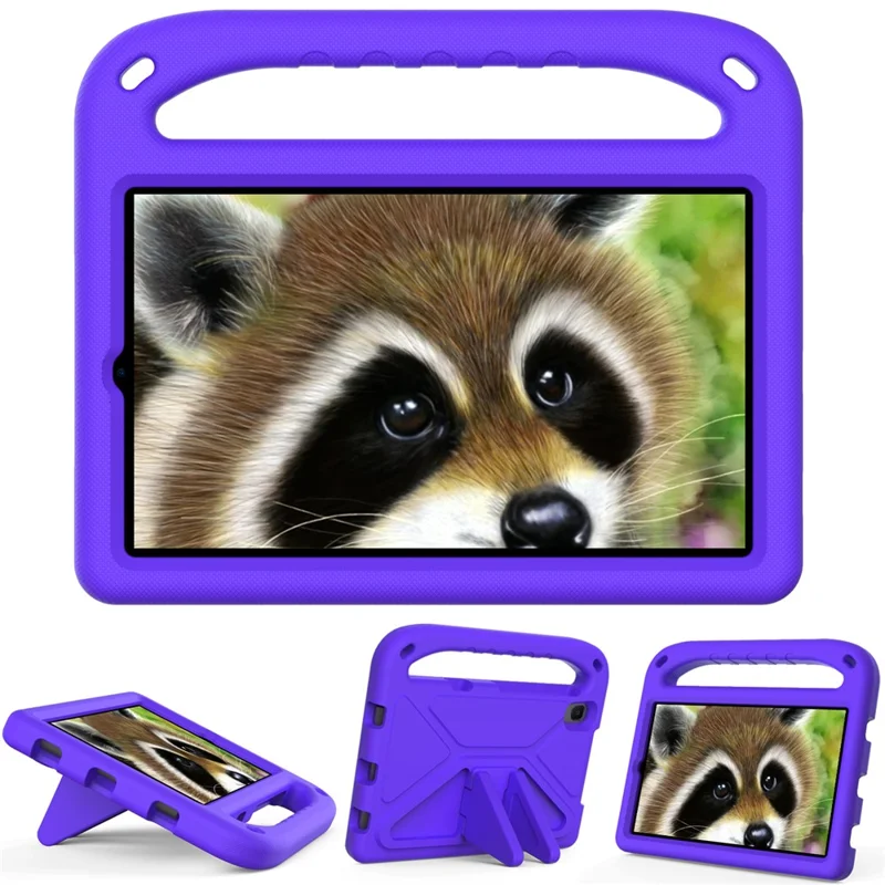 Kickstand Handle Design Solid Color Scratch-Resistant Anti-Drop EVA Tablet Case Cover for Huawei MediaPad M5 Lite 8 - Purple