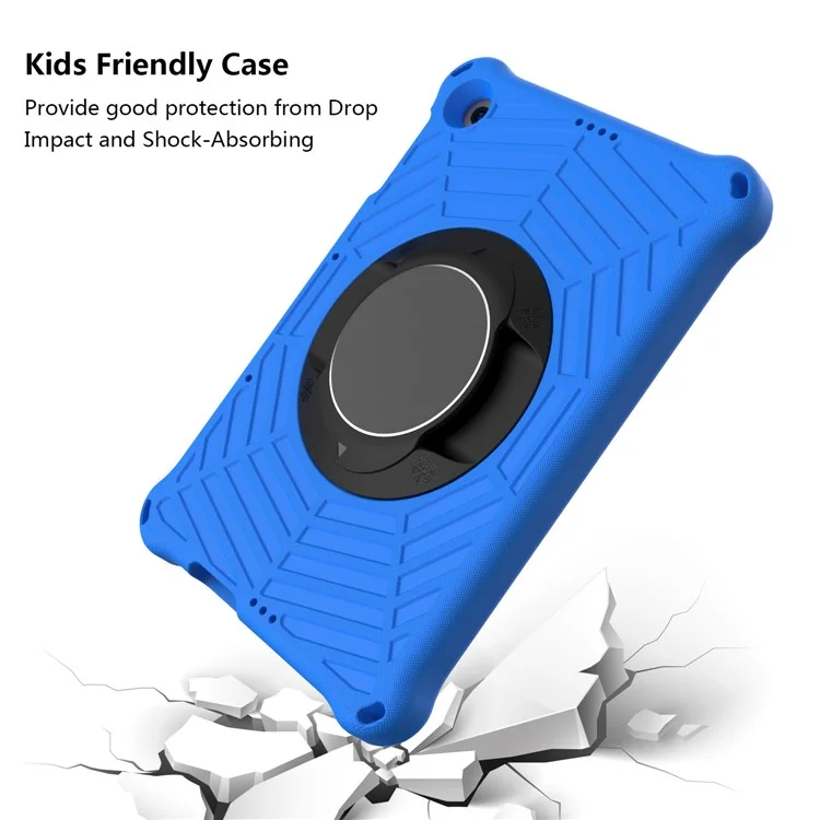 Spider Web Texture Kickstand EVA Case with Shoulder Strap for Huawei Enjoy Tablet 2 / MatePad T 10 9.7 inch / MatePad T 10S 10.1 inch - Blue