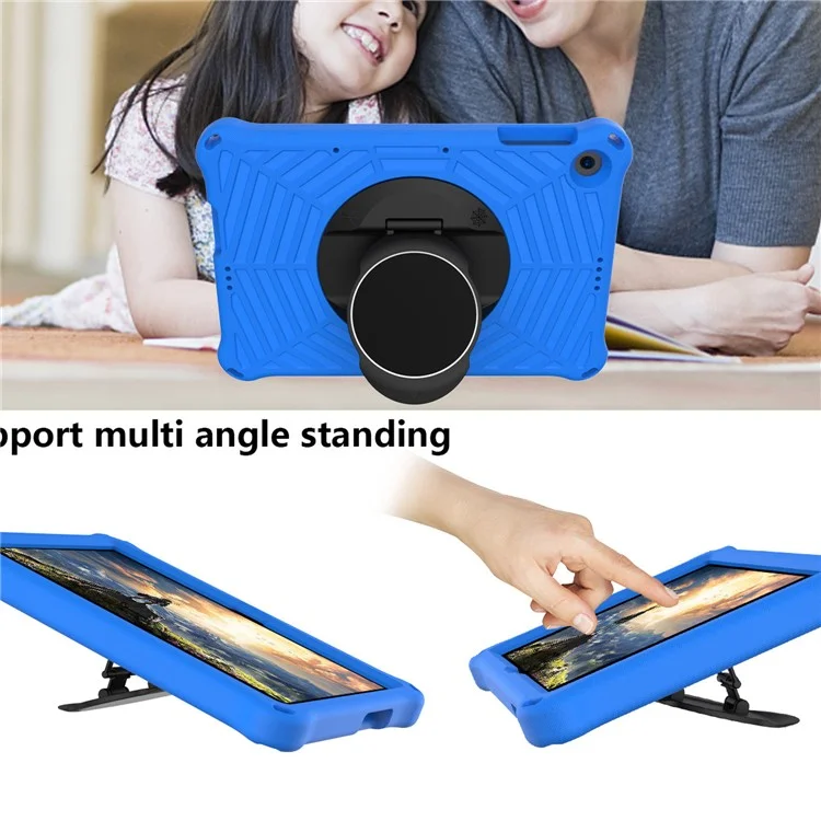 Spider Web Texture Kickstand EVA Case with Shoulder Strap for Huawei Enjoy Tablet 2 / MatePad T 10 9.7 inch / MatePad T 10S 10.1 inch - Blue