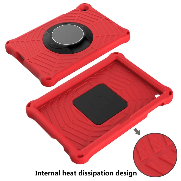 Funda de Textura de Telaraña Kickstand EVA con Correa de Hombro para Huawei Enjoy Tablet 2 / MatePad T 10 9.7 pulgadas / MatePad T 10S 10.1 pulgadas - Rojo