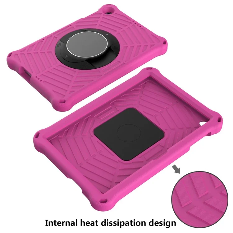 Spider Web Texture Kickstand EVA Case with Shoulder Strap for Huawei Enjoy Tablet 2 / MatePad T 10 9.7 inch / MatePad T 10S 10.1 inch - Rose