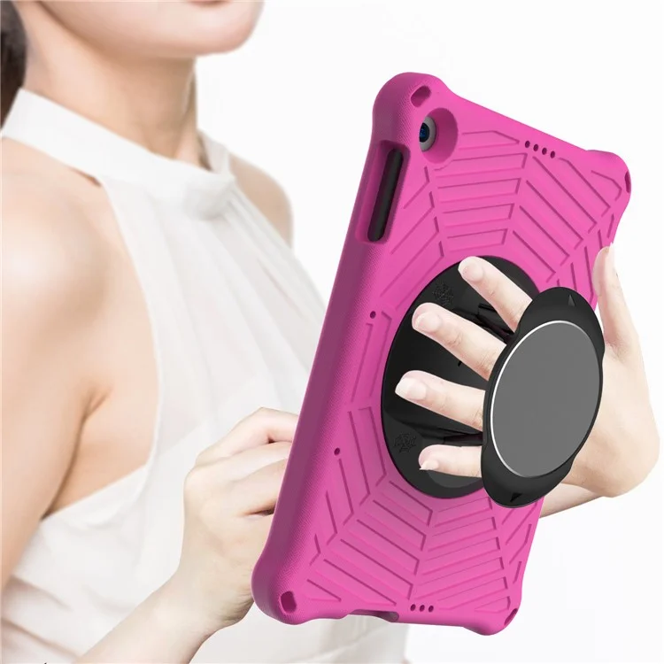Spider Web Texture Kickstand EVA Case with Shoulder Strap for Huawei Enjoy Tablet 2 / MatePad T 10 9.7 inch / MatePad T 10S 10.1 inch - Rose