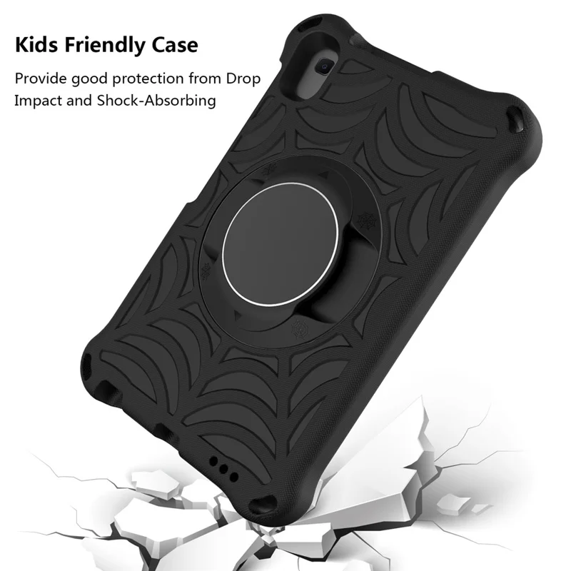 Stylish Spider Web Texture Kickstand EVA Case with Shoulder Strap for Huawei MatePad T8 2020 (8.0 inch) - Black