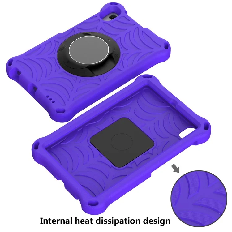 Élégant Texture du Web Texture EVA Étui Avec Bandoulière Pour Huawei Matepad T8 2020 (8,0 Pouces) - Violet