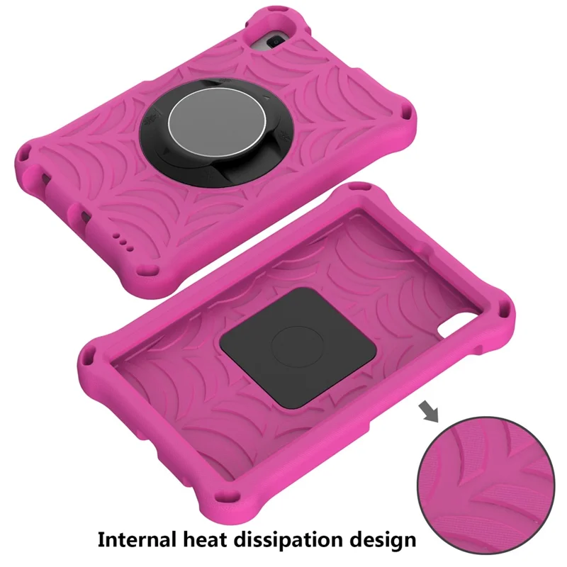 Stilfuld EVA-task med edderkoppenett-struktur, stander og skulderrem til Huawei MatePad T8 2020 (8,0 tommer) - Rose