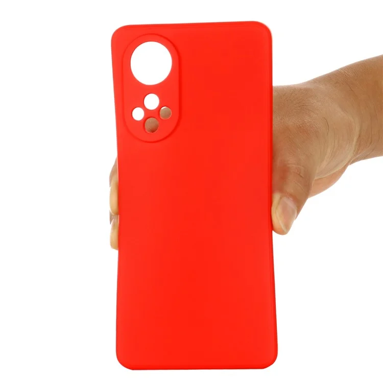 Soft Liquid Silimon Slim Fit Microfiep Lining Linting Cash с Ремешком Для Huawei Nova 9 Pro / Честь 50 Pro - Красный