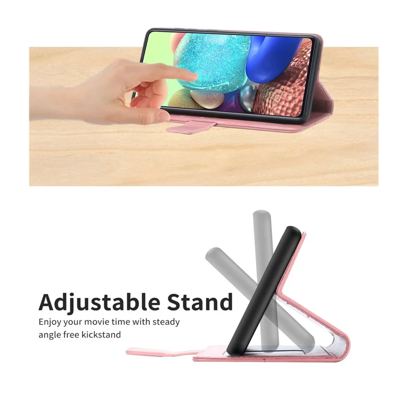 For Huawei P30 Premium PU Leather and TPU Phone Case Stylish Y-shaped Line Imprinting Wallet Shell Stand Cover - Pink