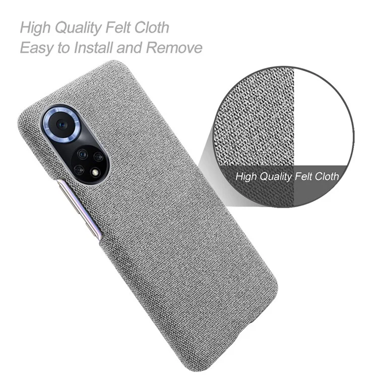 KSQ Etui De Téléphone Plastique Revêtu De Tissu Bien Protégé Pour Huawei Nova 9 Pro / Honor 50 Pro - Gris Clair