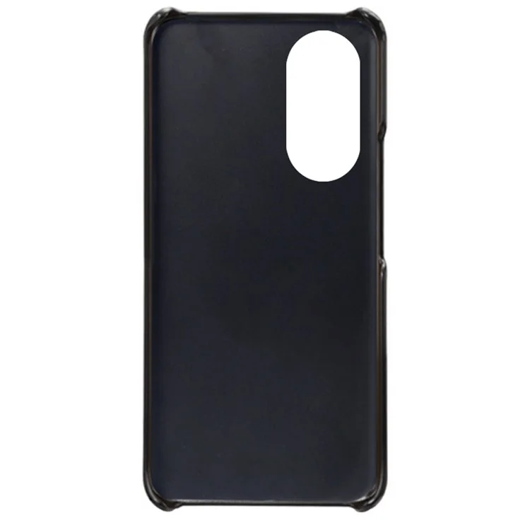 KSQ Dual Tarjetas Tragamonedas de Diseño Pulo PU PU Cuero + PC Case Duro Para Huawei Nova 9 / Honor 50 - Negro