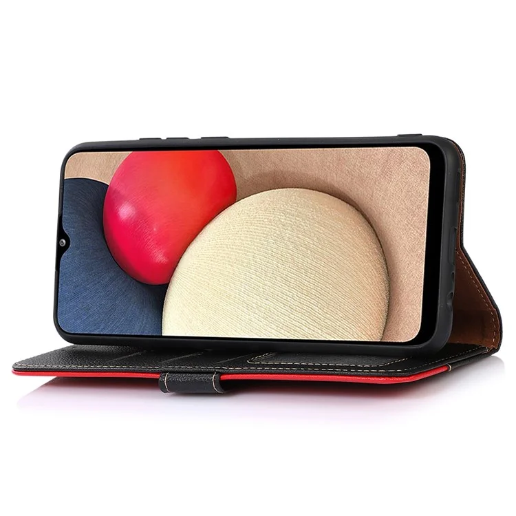 KHAZNEH RFID Blocking Anti-theft Swiping Stand Litchi Texture PU Leather Flip Folio Wallet Phone Case with Strap for Honor 50 Lite / Huawei nova 8i - Black