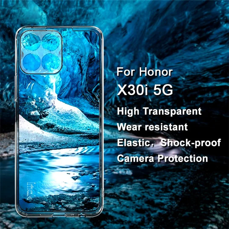 IMAK UX-5 Series Crystal Clear Shock Absorption Soft TPU Cover Case per Honor X30i 5G