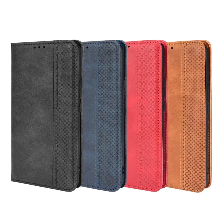 Anti-dust Retro Textured Surface Phone Leather Case Wallet Stand Protective Cover for Huawei nova 9 Pro / Honor 50 Pro - Black