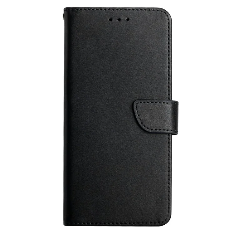 Para Huawei P40 Nappa Textura Sólida Cor Suporte Suporte Carteira Capa Móvel Couro Genuíno + TPU Flip Thone Shell - Preto