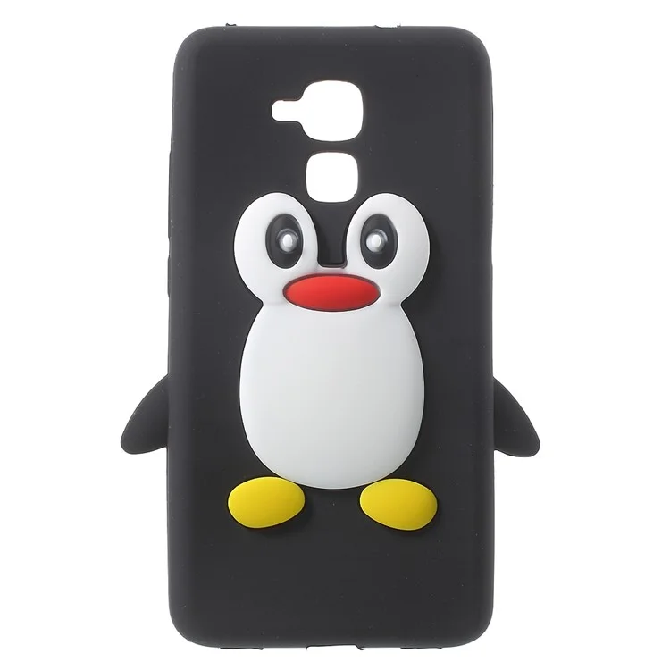 3D Penguin Soft Silicone Case Cover for Huawei Honor 5c / GT3 - Black