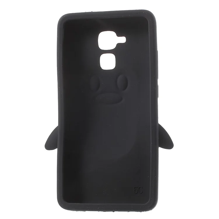 3D Penguin Soft Silicone Case Cover for Huawei Honor 5c / GT3 - Black