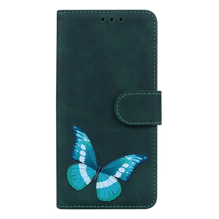 Butterfly Printing Stand Portefeuille Conception Couverture de Téléphone en Cuir Tactile Pour Huawei Nova 8i / Honneur 50 Lite - Vert