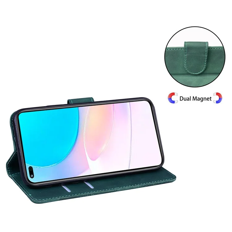 Butterfly Printing Stand Portefeuille Conception Couverture de Téléphone en Cuir Tactile Pour Huawei Nova 8i / Honneur 50 Lite - Vert