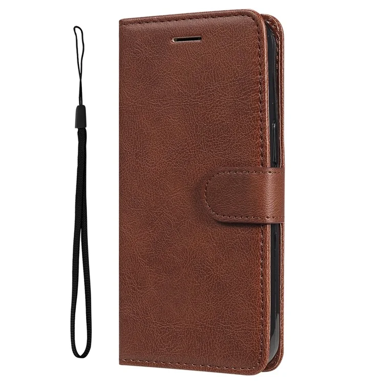 KT Leather Series-2 Caso de Couro de Coloração Sólida Caixa de Couro Interna TPU Soft Top Telefone Com Suporte Ajustável Para Honra 50 5G/Huawei Nova 9 - Castanho