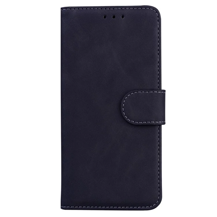 Coque de téléphone Flip Wallet à couleur unie et antichoc en cuir PU pour Huawei nova 8i/Honor 50 Lite - Noir