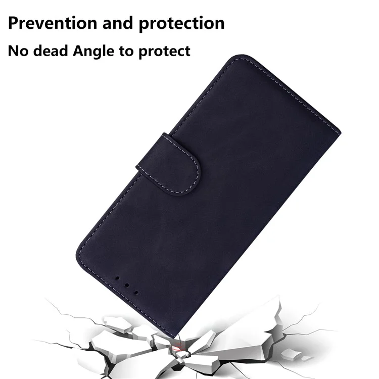Coque de téléphone Flip Wallet à couleur unie et antichoc en cuir PU pour Huawei nova 8i/Honor 50 Lite - Noir