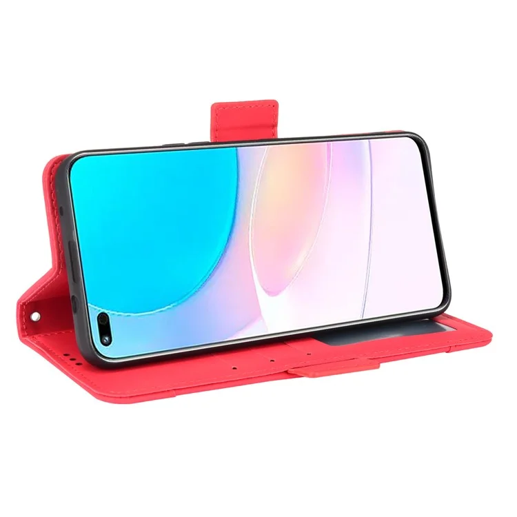 Pour Huawei Nova 8i / Honor 50 Lite Lite Aprovisionnement Magnétique Flip Flip Case de Couverture de Téléphone pu en Cuir PU Couvercle - Rouge