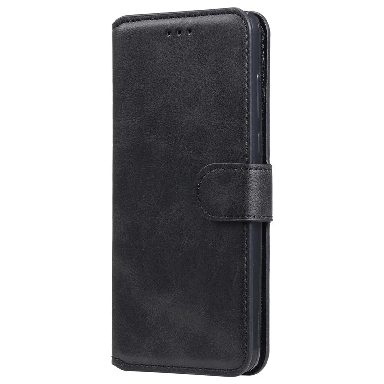 For Huawei nova 8i/Honor 50 Lite 5G Classic Stand Design Cover PU Leather Wallet Drop-proof Flip Phone Case Shell - Black