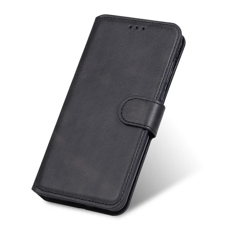For Huawei nova 8i/Honor 50 Lite 5G Classic Stand Design Cover PU Leather Wallet Drop-proof Flip Phone Case Shell - Black