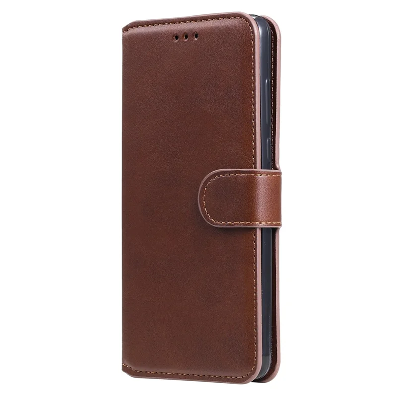For Huawei nova 8i/Honor 50 Lite 5G Classic Stand Design Cover PU Leather Wallet Drop-proof Flip Phone Case Shell - Brown