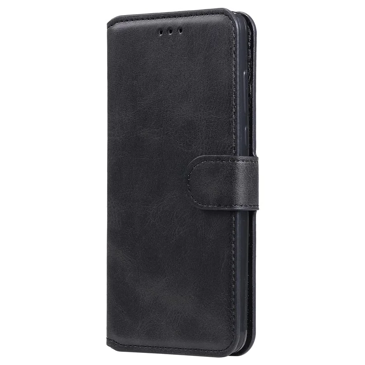 Impact-resistant Wallet Stand PU Leather + TPU Magnetic Clasp Phone Cover Case for Huawei nova 9/Honor 50 - Black