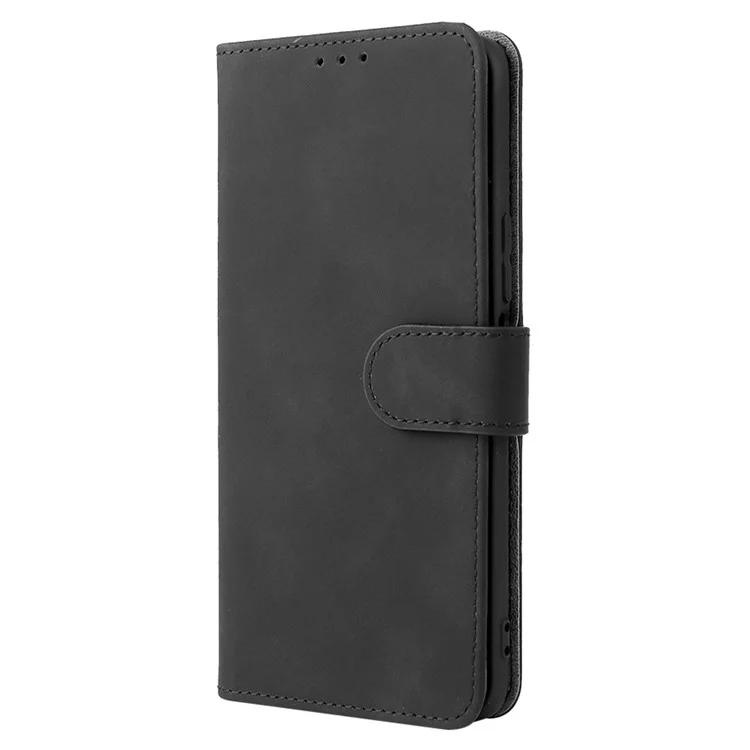 Étui folio à rabat avec toucher effet peau, support anti-choc, portefeuille en cuir pour Honor 50 Lite / Huawei nova 8i - Noir 