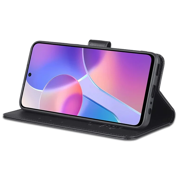 Azns PU Leather + TPU Custodia Per Telefono di Protezione All-inclusive Con Portafoglio Stand Per Honor X30i - Nero