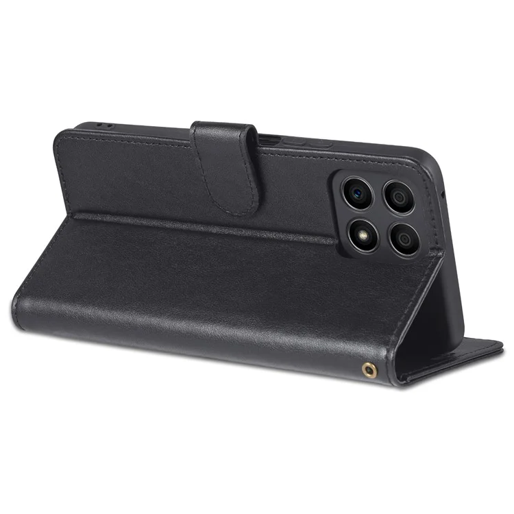 Azns PU Leather + TPU Custodia Per Telefono di Protezione All-inclusive Con Portafoglio Stand Per Honor X30i - Nero