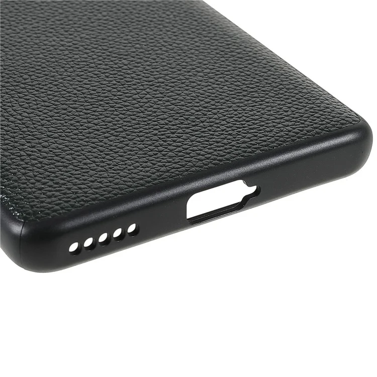 Drop-proof Точный Вырез Litchi Текстура Корпус Подлинная Кожаная Покрытие TPU + PC Phone Cover Shell Для Honor 50/Huawei Nova 9 - Темно-зеленый