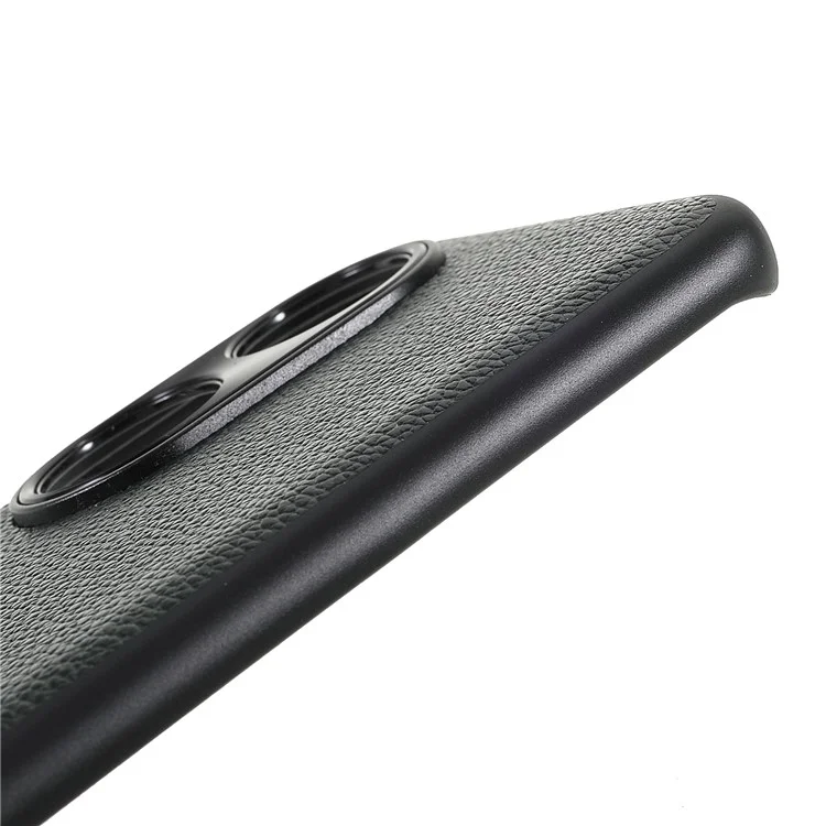 Drop-proof Точный Вырез Litchi Текстура Корпус Подлинная Кожаная Покрытие TPU + PC Phone Cover Shell Для Honor 50/Huawei Nova 9 - Темно-зеленый