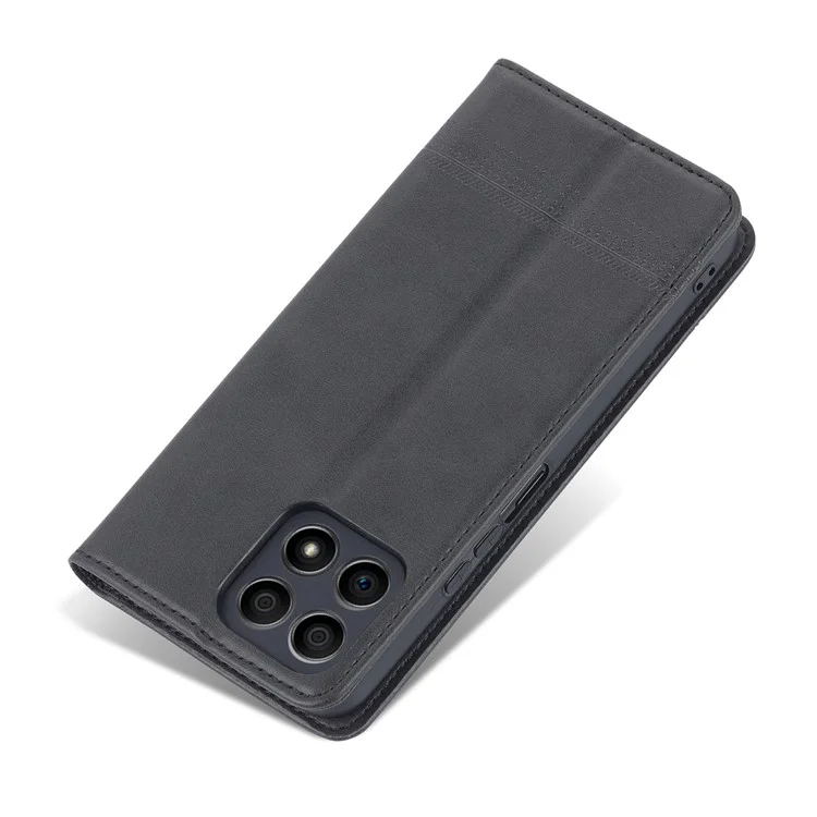 AZNS Magnetic Auto-absorbed Wallet Stand Design PU Leather Shockproof Phone Cover Case for Honor X30i - Black