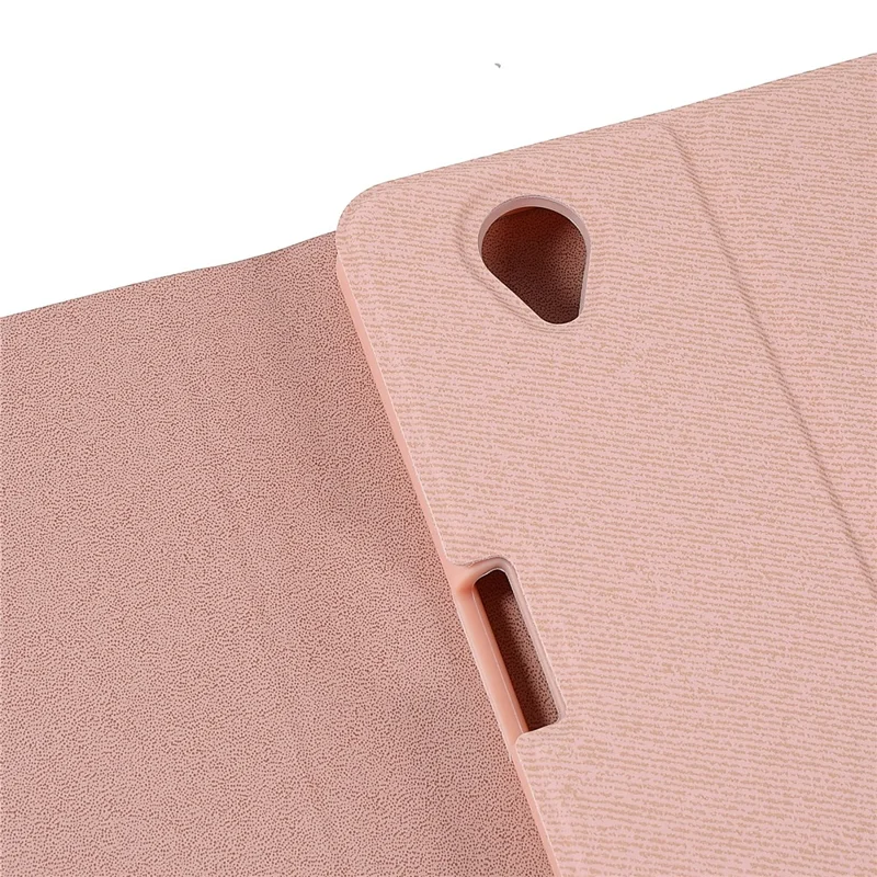 Cloth Texture Pen Slot Tablet Leather Cover Protective Stand Case + Wireless Bluetooth Keyboard for Huawei MediaPad M6 10.8-inch - Pink