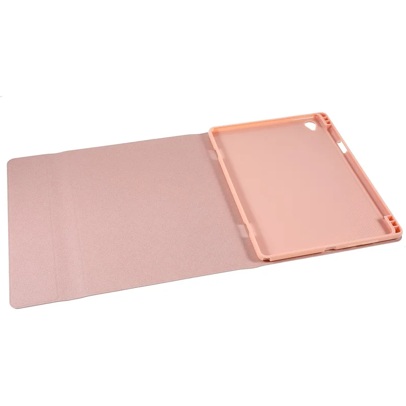 Cloth Texture Pen Slot Tablet Leather Cover Protective Stand Case + Wireless Bluetooth Keyboard for Huawei MediaPad M6 10.8-inch - Pink