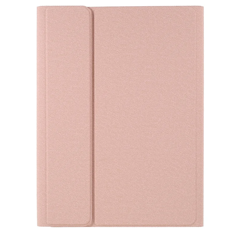 Cloth Texture Pen Slot Tablet Leather Cover Protective Stand Case + Wireless Bluetooth Keyboard for Huawei MediaPad M6 10.8-inch - Pink