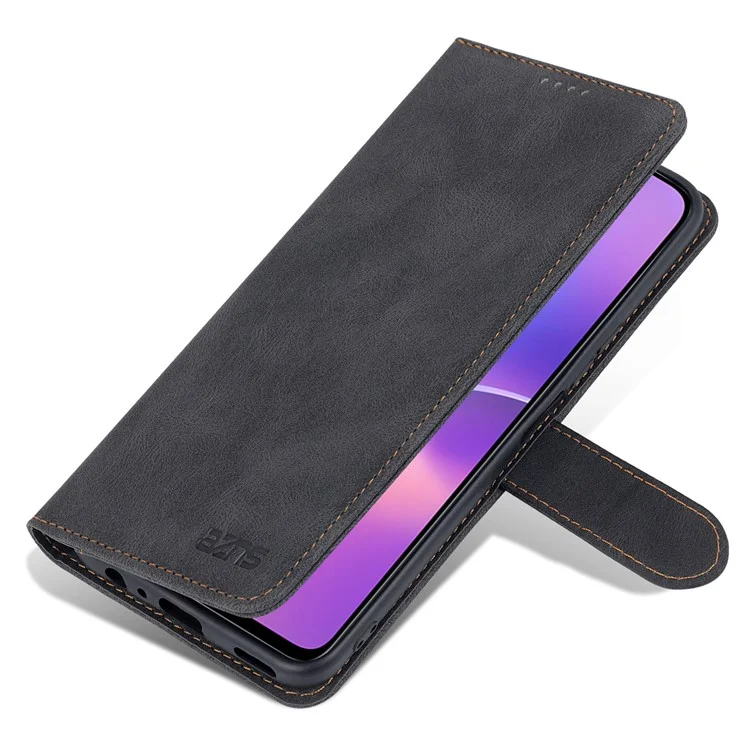 AZNS Magnetic Verschluss PU Leder Flip Wallet Hülle Ständer Schockdes TPU Innere Shell Telefonabdeckung Für Ehren X30i - Schwarz