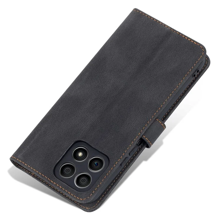 AZNS Magnetic Verschluss PU Leder Flip Wallet Hülle Ständer Schockdes TPU Innere Shell Telefonabdeckung Für Ehren X30i - Schwarz