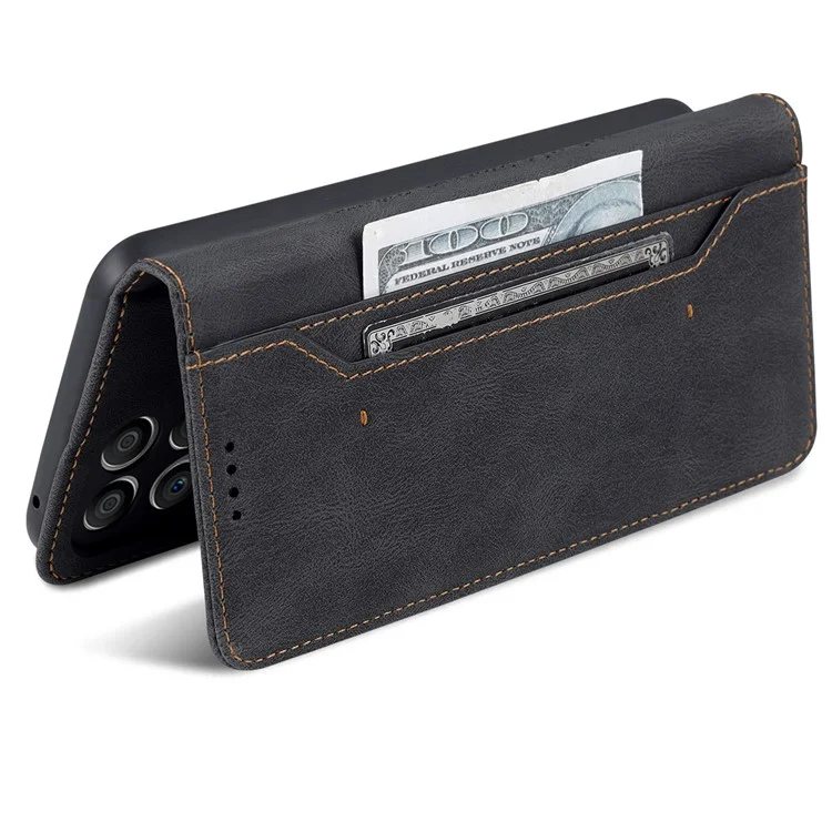 AZNS Magnetic Verschluss PU Leder Flip Wallet Hülle Ständer Schockdes TPU Innere Shell Telefonabdeckung Für Ehren X30i - Schwarz