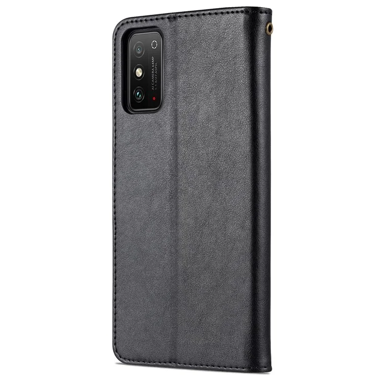 Azns Textured PU Stand Worthet Case Magnetica Coppa di Asorzio Per L'honor Per Honor X10 Max/X30 Max - Nero