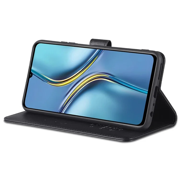 Azns Textured PU Stand Worthet Case Magnetica Coppa di Asorzio Per L'honor Per Honor X10 Max/X30 Max - Nero