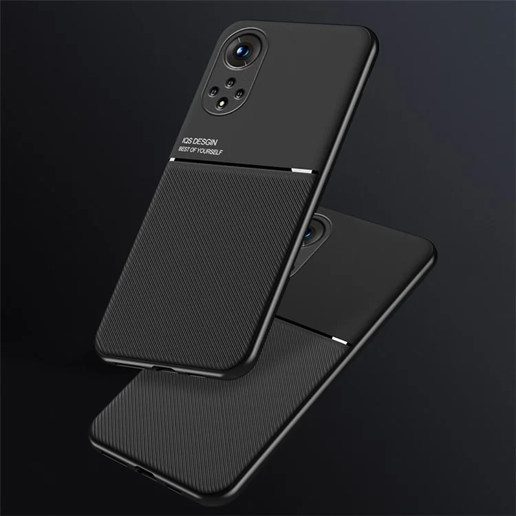 TPU Inner Edge Mobiltelefon Hülle PU Leder Schockdelie-telefonabdeckung Mit Integriertem Magnetmetallblech Für Huawei Nova 9 / Ehre 50 - Blau